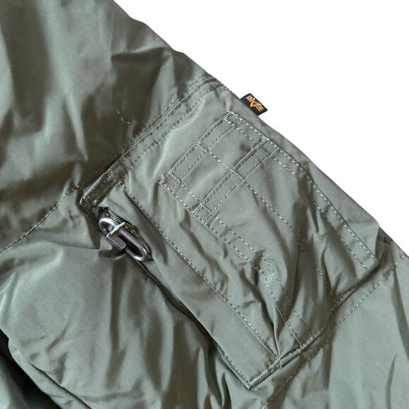 Alpha Industries MA-1 Quilted Bomber Jacket Olive Green Puffer - Picture 6 of 10